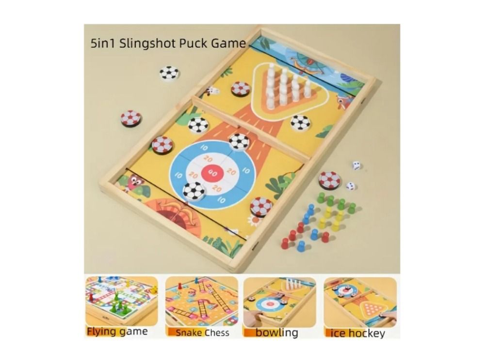 5-In-1 Wooden Game Set