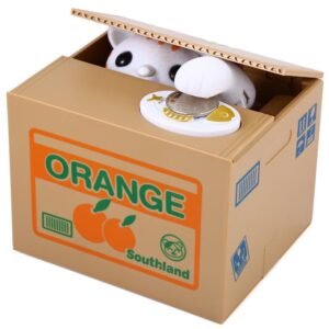 Cat Stealing Money Bank Toy