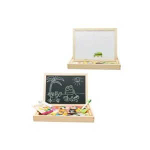 3-in-1 Wooden Magnetic Art Easel & Puzzle Board