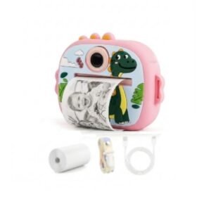 Friendly Dino Instant Print Digital Camera, Pastel Pink